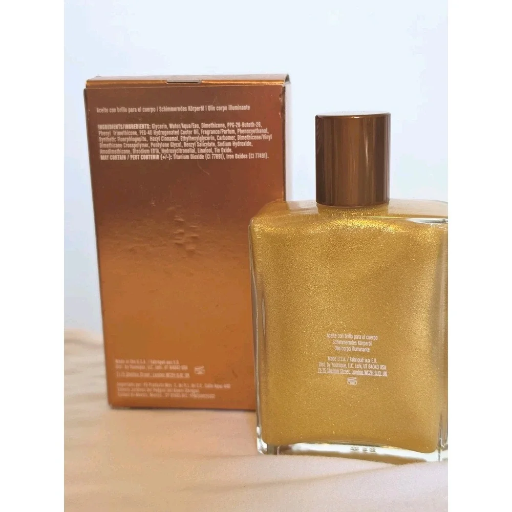 Younique Beachfront Kissed Shimmering Body Oil New In Box Full Size Gold Shimmer